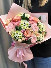 Букет цветов из:  Гвоздики, Розы и Хризантемы в Акуше