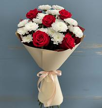 Букет цветов из:  Розы и Хризантемы #REPLACE_PRED# Акуше