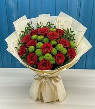 Букет цветов из:  Розы и Хризантемы в Акуше