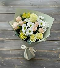 Букет цветов из:  Альстромерии, Розы и Хризантемы в Акуше