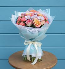 Букет цветов из:  Хризантемы и Розы в Акуше